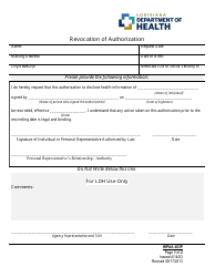 Form 403P Revocation of Authorization - Louisiana