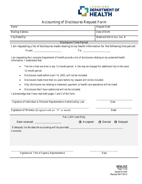 Form 701P  Printable Pdf