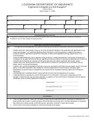 Document preview: Application to Register as a Non-navigator - Louisiana