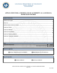 Application for a Certificate of Authority as a Louisiana Domiciled Insurer Form - Louisiana, Page 6
