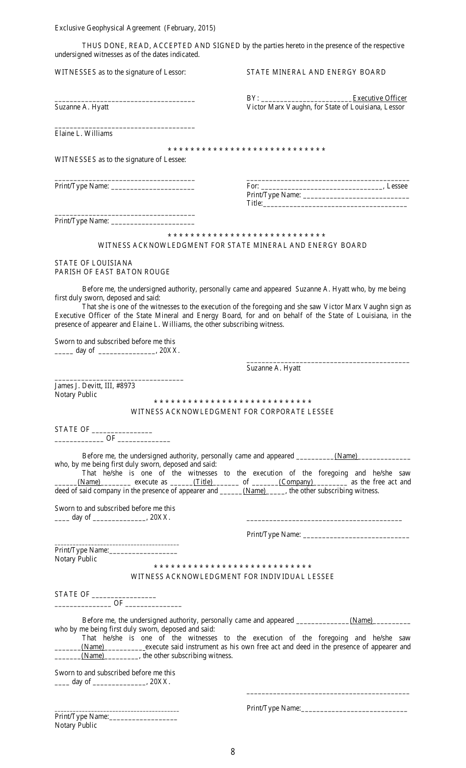 Louisiana Exclusive Geophysical Agreement Form - Fill Out, Sign Online ...