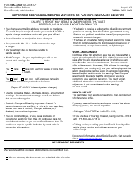 Form SSA-5-INST Reporting Responsibilities for Mother&#039;s or Father&#039;s Insurance Benefits