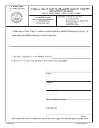 Form SS398 Reservation of Corporate/Limited Liability Company/L3c/Partnership Name - Louisiana, Page 2