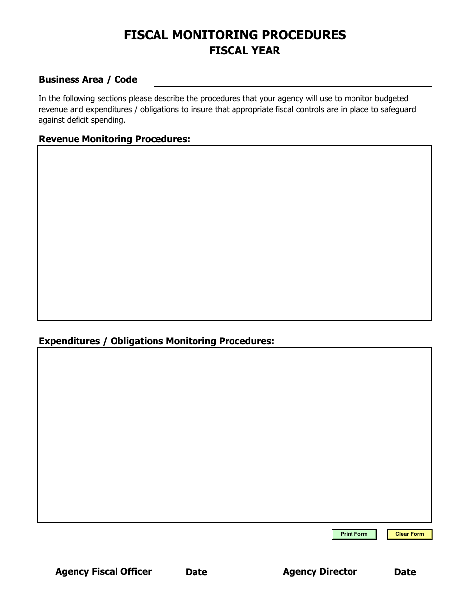 Fiscal Monitoring Procedures - Arkansas, Page 1