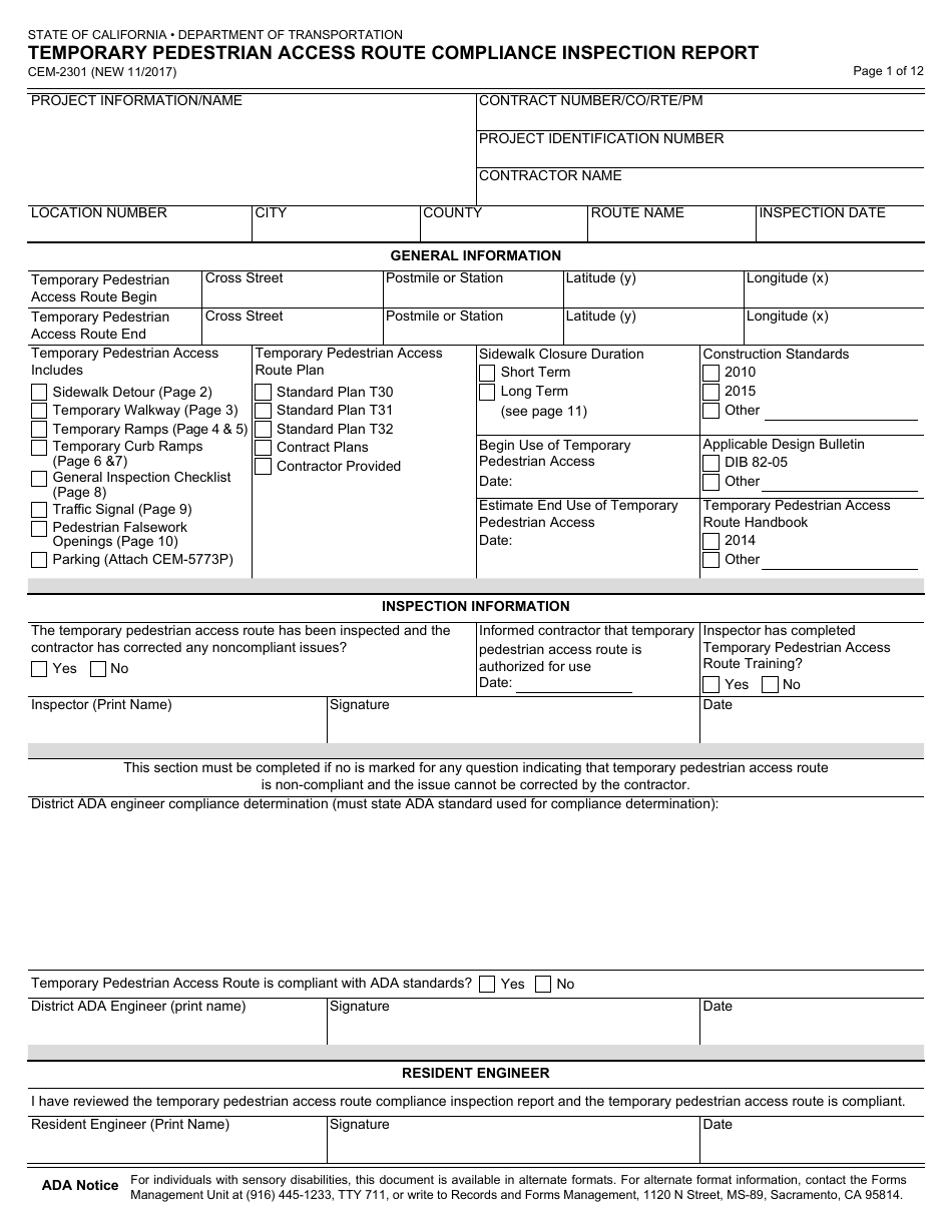 Form CEM-2301 - Fill Out, Sign Online and Download Fillable PDF ...