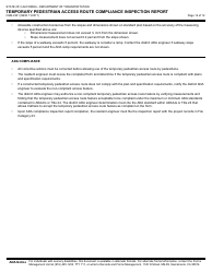 Form CEM-2301 &quot;Temporary Pedestrian Access Route Compliance Inspection Report&quot; - California, Page 12