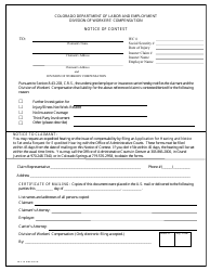 Form WC74 Notice of Contest - Colorado