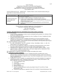 Document preview: Application for Continuing Education Course Approval or Renewal - Florida