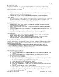 Application for Continuing Education Course Approval or Renewal - Florida, Page 2
