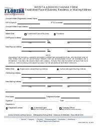 Form HSMV85041 Irp/Ifta Address Change Form - Florida