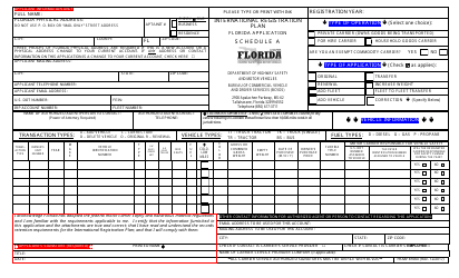 Form HSMV85900 Florida Application - International Registration Plan - Florida