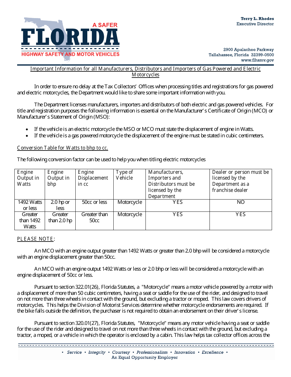 Form HSMV84256 Application for a License as a Motor Vehicle or Recreational Vehicle Manufacturer, Importer, or Distributor or a Mobile Home Manufacturer - Florida, Page 14