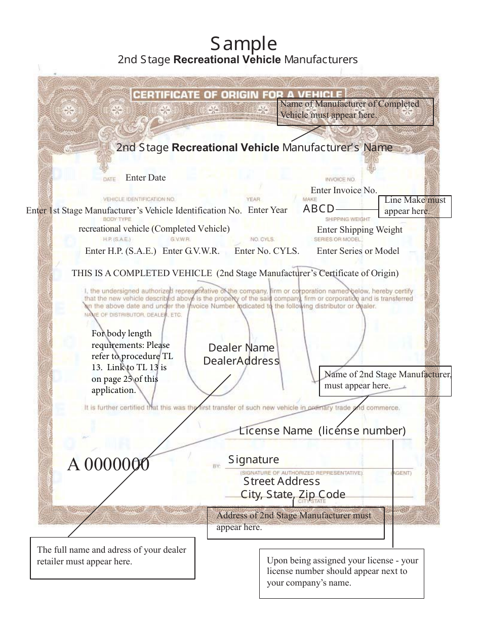 Form HSMV84256 Application for a License as a Motor Vehicle or Recreational Vehicle Manufacturer, Importer, or Distributor or a Mobile Home Manufacturer - Florida, Page 27