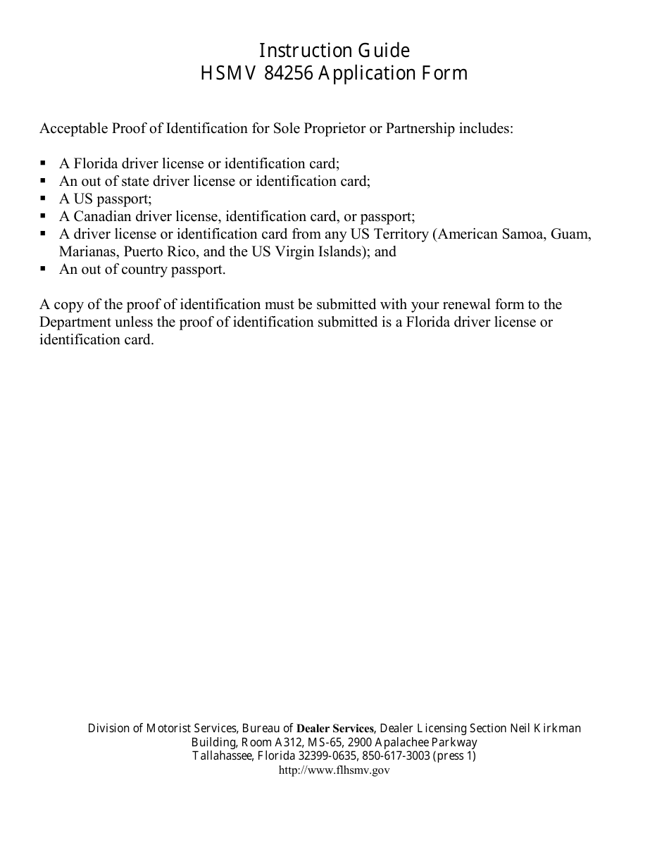 Form HSMV84256 Application for a License as a Motor Vehicle or Recreational Vehicle Manufacturer, Importer, or Distributor or a Mobile Home Manufacturer - Florida, Page 4