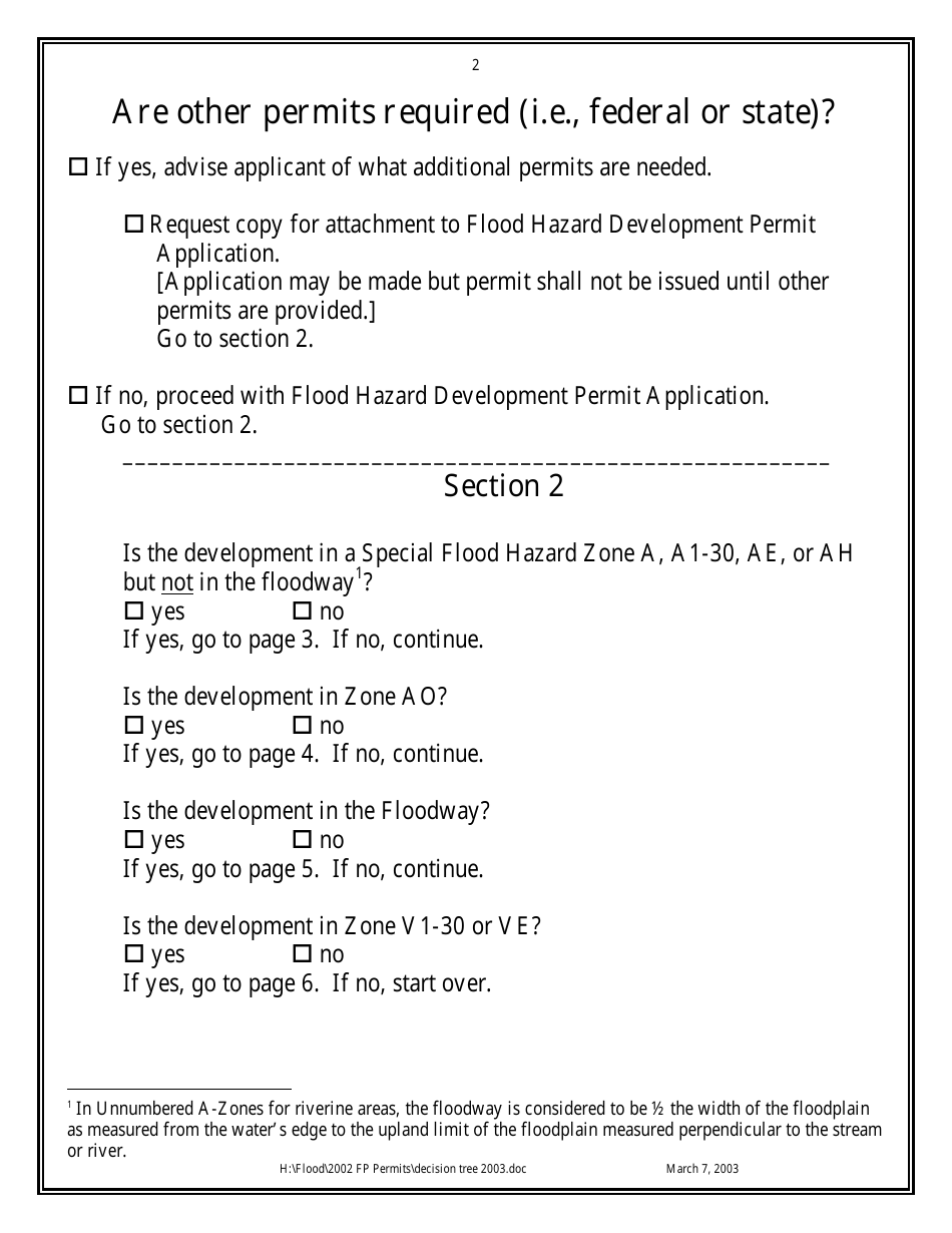 Decision Tree for Flood Hazard Development Permits - Maine, Page 2