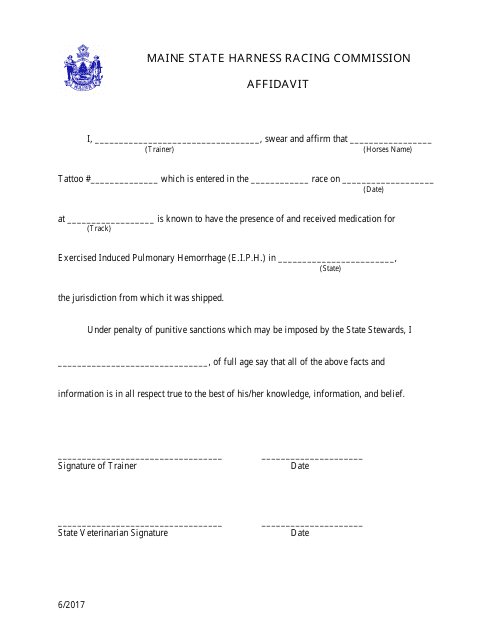 Affidavit Form - Maine Download Pdf