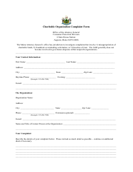 Document preview: Charitable Organization Complaint Form - Maine