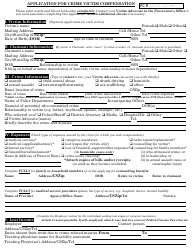 Application for Crime Victim Compensation - Maine