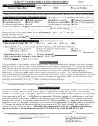 Application for Crime Victim Compensation - Maine, Page 2
