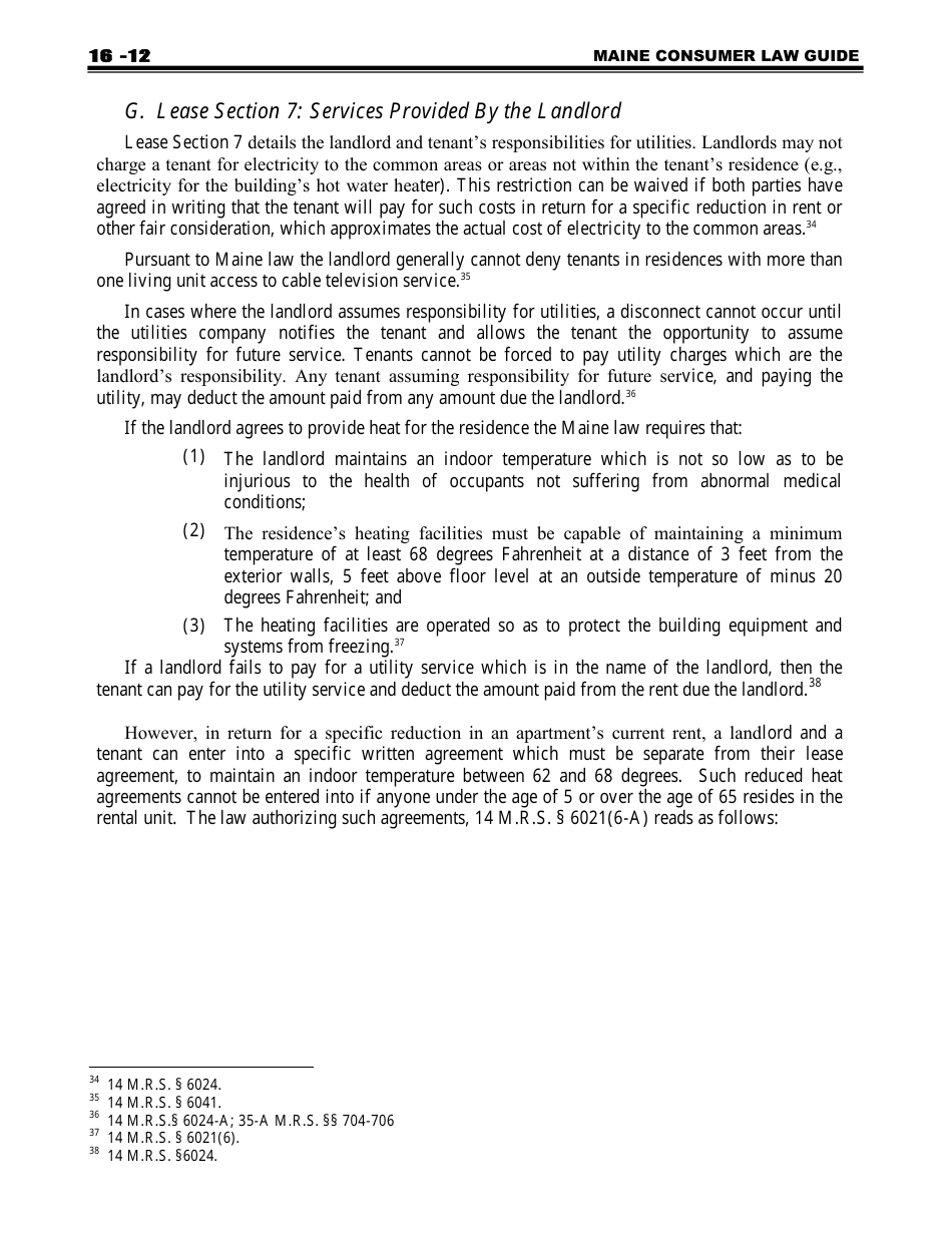 Attorney Generals Model Landlord-Tenant Lease - Maine, Page 12