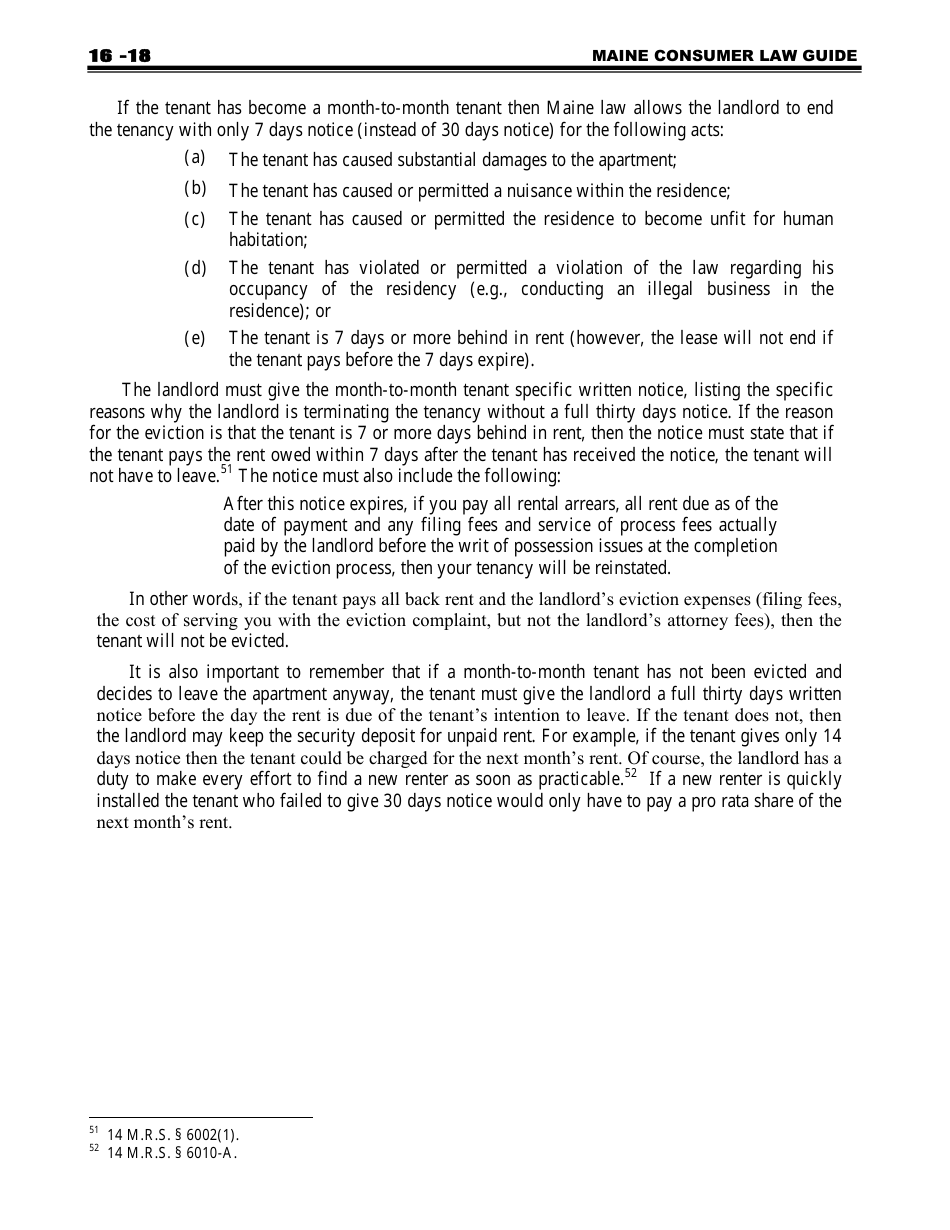 Attorney Generals Model Landlord-Tenant Lease - Maine, Page 18