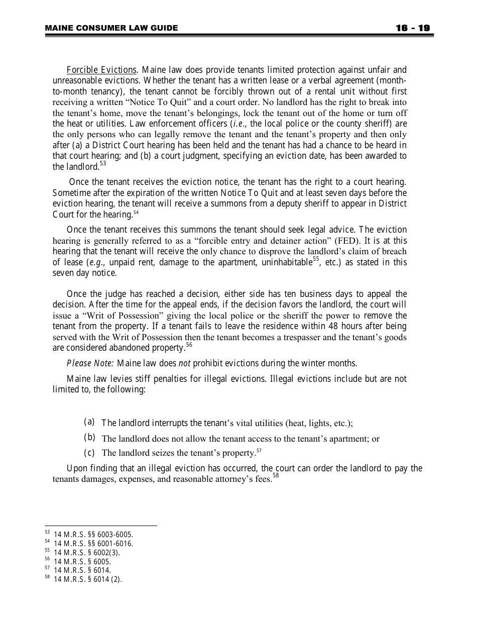 Attorney Generals Model Landlord-Tenant Lease - Maine, Page 19
