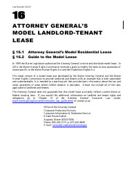 Attorney General&#039;s Model Landlord-Tenant Lease - Maine