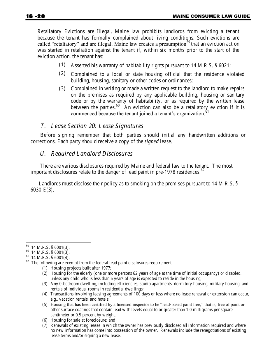 Attorney Generals Model Landlord-Tenant Lease - Maine, Page 20