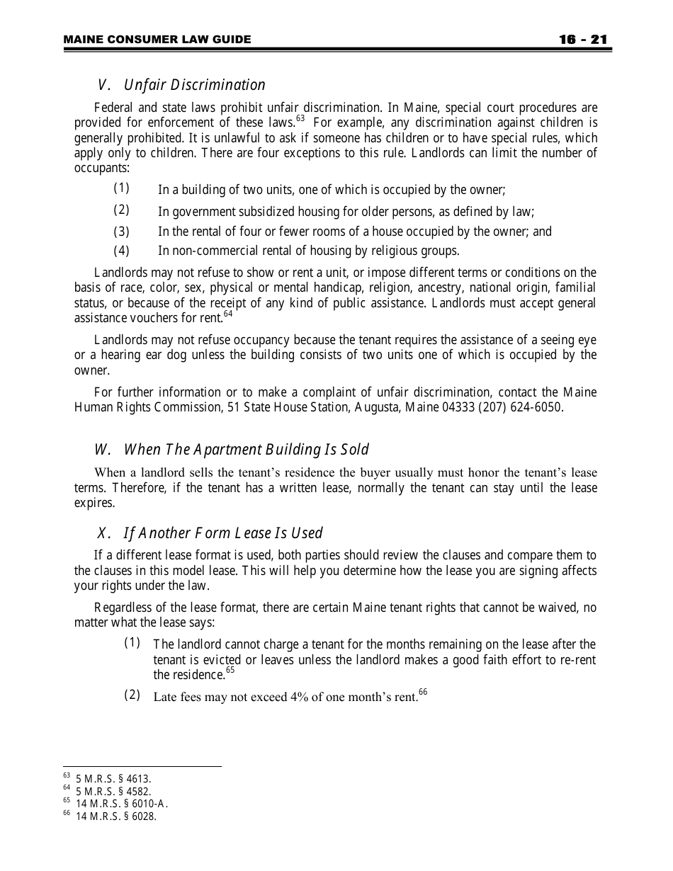 Attorney Generals Model Landlord-Tenant Lease - Maine, Page 21