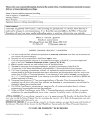 Form CV-CR-JV-165 Transcript and Audio Order Form - Maine, Page 2