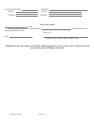 Form FM-186 Answer and Counterclaim for Divorce (With Children) - Maine, Page 3