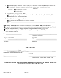 Form FM-223 Answer and Counterclaim for Divorce (No Children) - Maine, Page 2