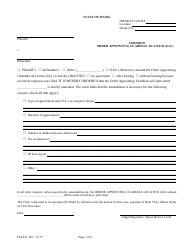 Form FM-221 &quot;Amended Order Appointing Guardian Ad Litem (Gal)&quot; - Maine