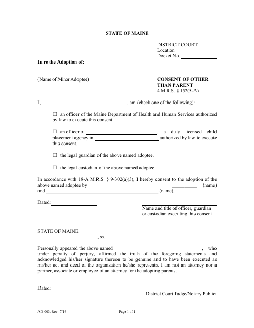 judicial consent form