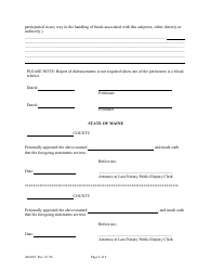 Form AD-007 Report of Disbursements - Maine, Page 2