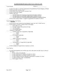 Document preview: Guardianship (Gs) Case File Checklist - Maine