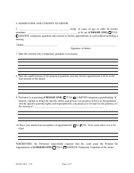Form GS-001 Petition for Appointment of Temporary Guardian of Minor - Maine, Page 2