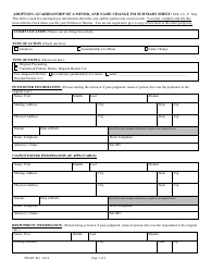 Form PB-005 Adoption, Guardianship of a Minor, and Name Change Fm Summary Sheet - Maine