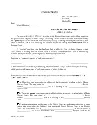 Form PB-003 Jurisdictional Affidavit - Maine