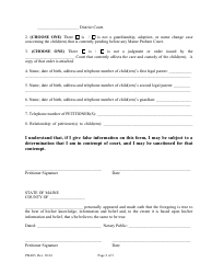 Form PB-003 Jurisdictional Affidavit - Maine, Page 2