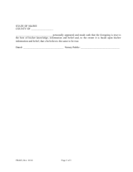 Form PB-003 Jurisdictional Affidavit - Maine, Page 3