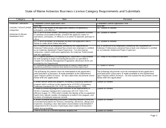 Asbestos or Lead Business License Application Packet - Maine, Page 2