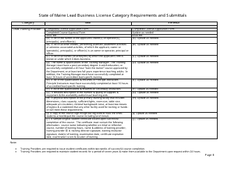Asbestos or Lead Business License Application Packet - Maine, Page 8