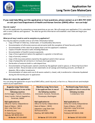Form OFI NHW01 Application for Long Term Care Mainecare - Maine