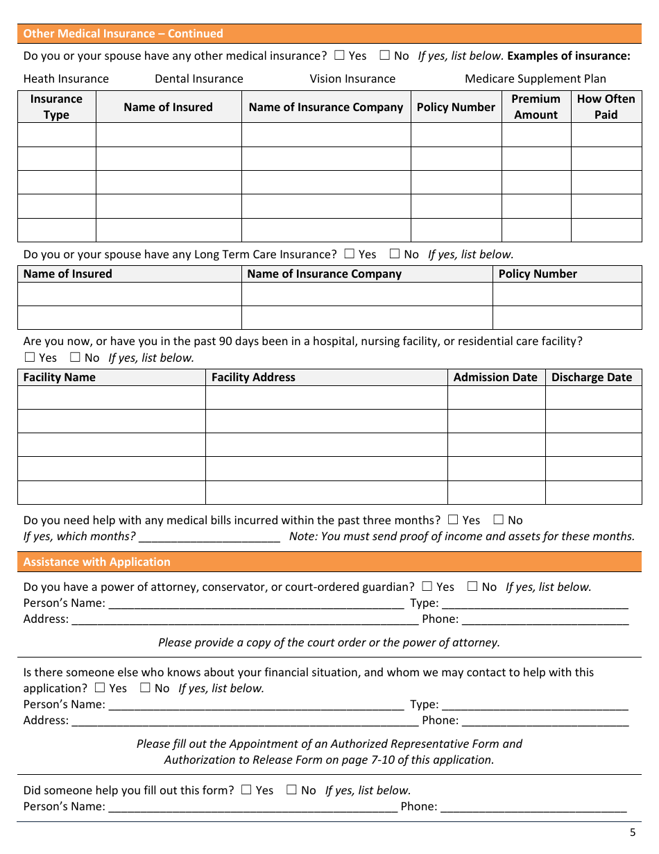 Form OFI NHW01 Application for Long Term Care Mainecare - Maine, Page 7