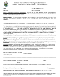 Form WCB-220 &quot;Limited Release of Medical/Health Care Information&quot; - Maine