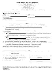 Form WCB-410 &quot;Complaint for Penalties Pursuant to 39-a 205(4)&quot; - Maine