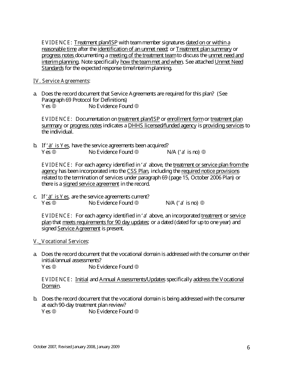 Class Member Treatment Planning Review Directions  Evidence - Maine, Page 6
