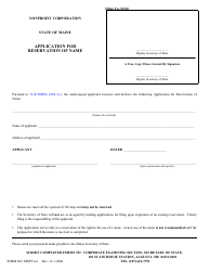 Form MNPCA-1 Application for Reservation of Name - Nonprofit Corporation - Maine