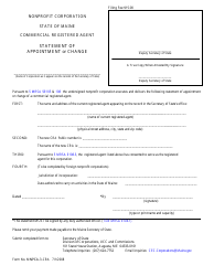 Document preview: Form MNPCA-3-CRA Statement of Appointment or Change of Commercial Registered Agent - Maine
